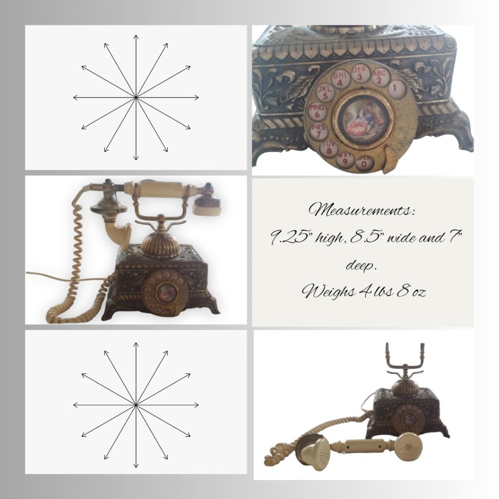 Vintage French Style Rotary Desk Telephone